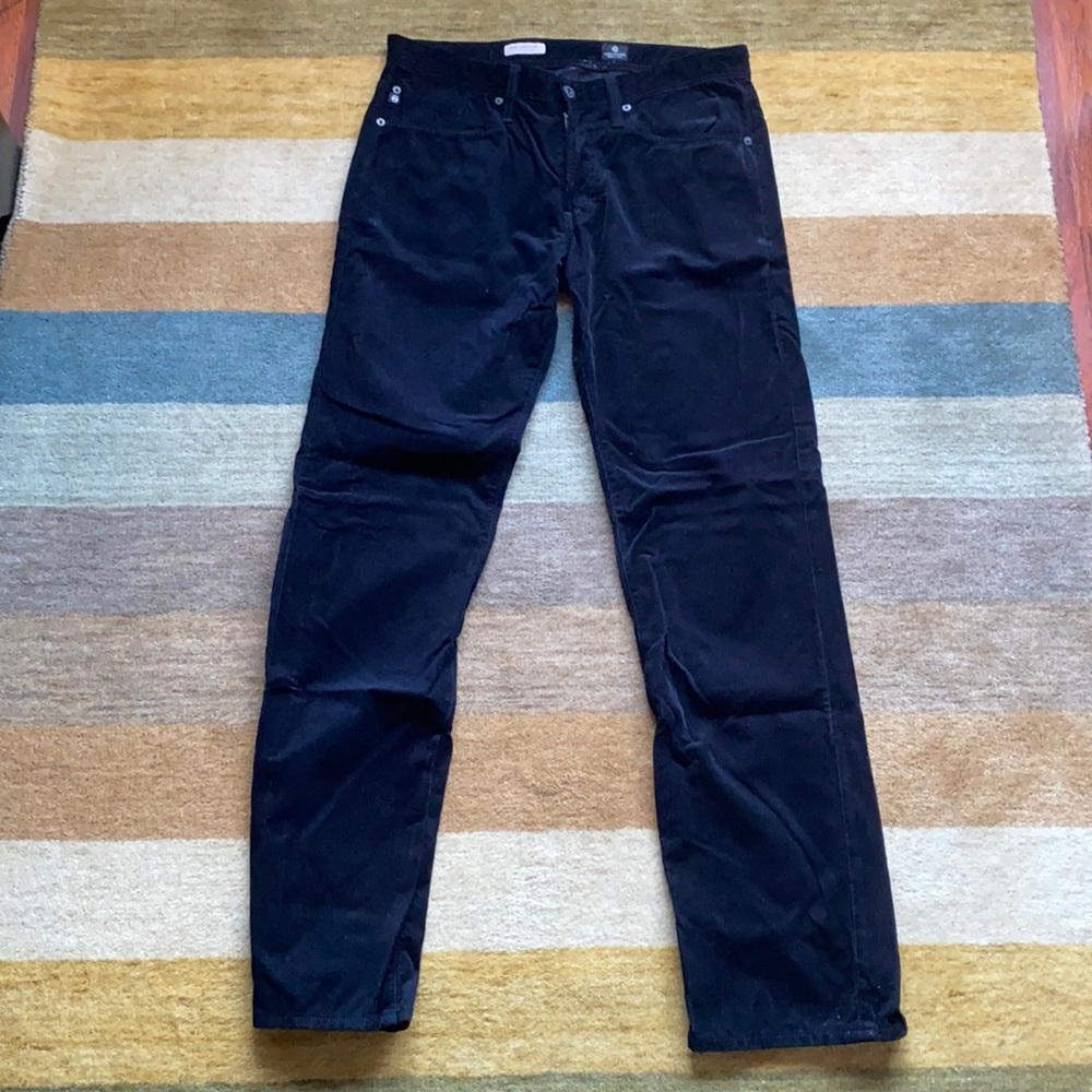 AG Protege Black Straight Leg Corduroy Pants